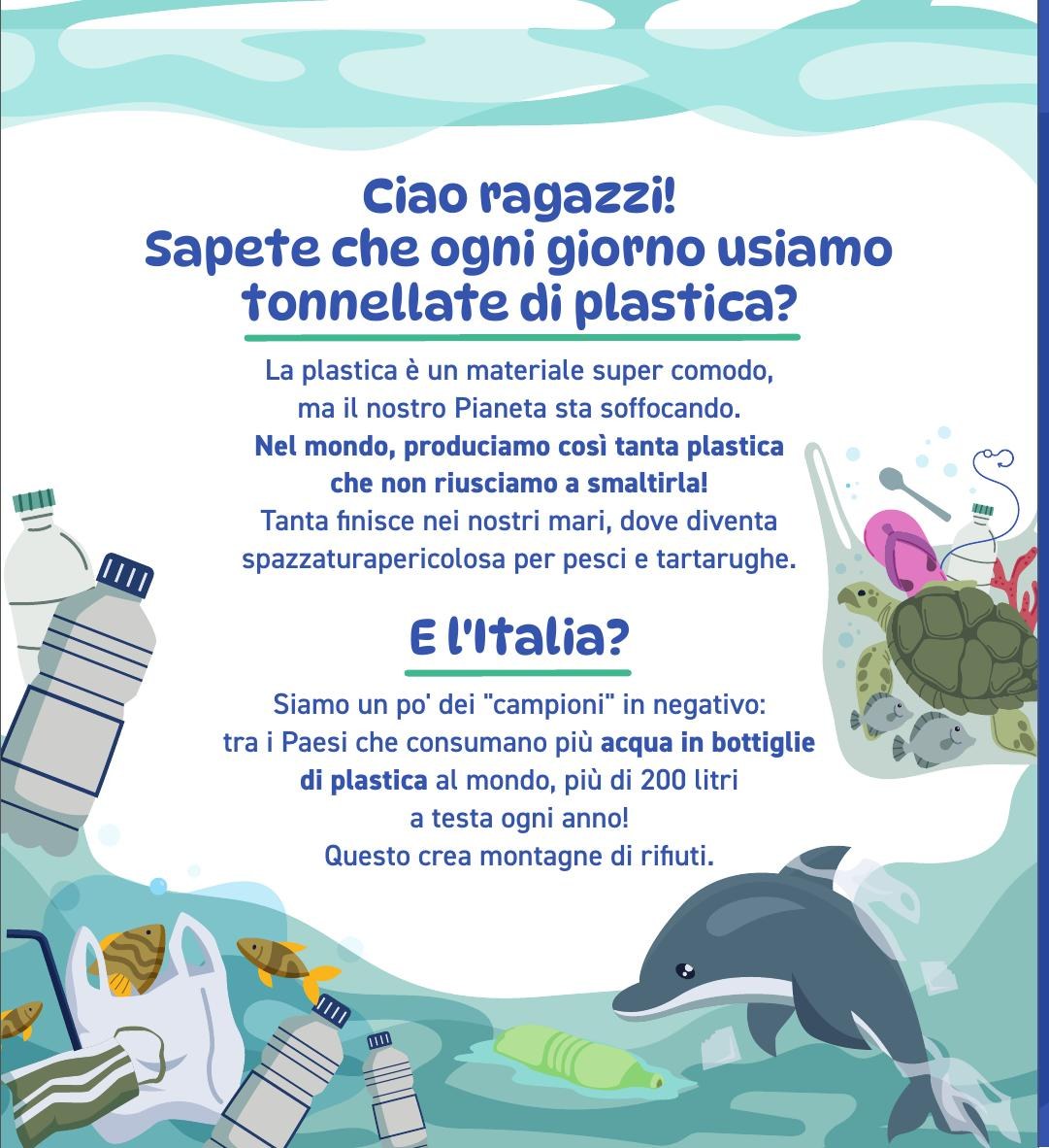 Illustrazione dell'inquinamento da plastica nei mari