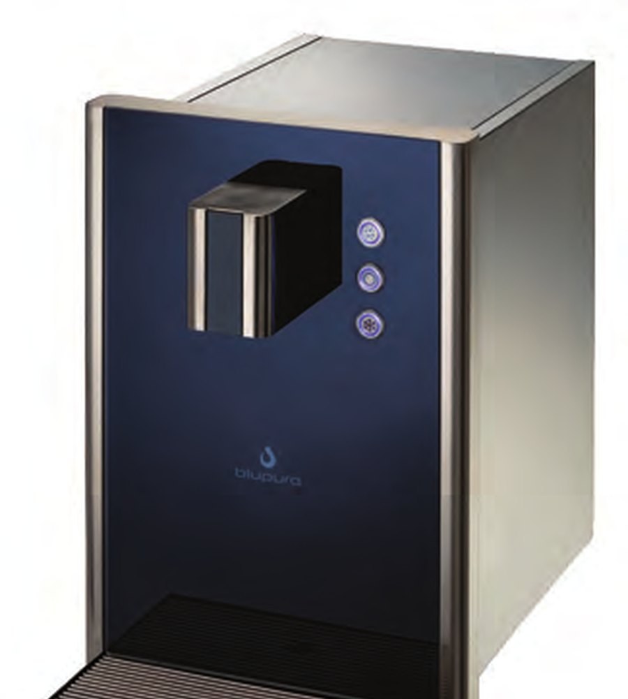 Dettaglio del purificatore d'acqua Acquadea BLUCRISTALL TOWER
